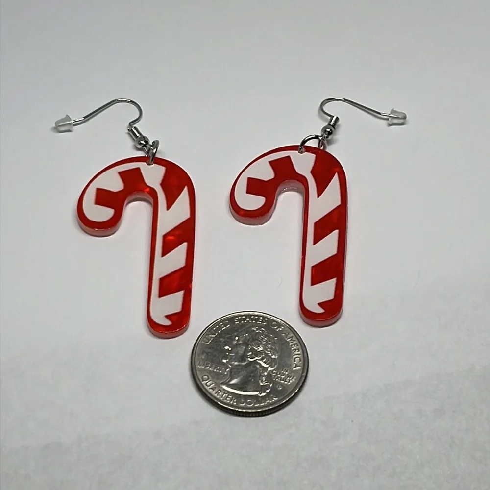 Earrings Candy‎ Cane Christmas Holiday